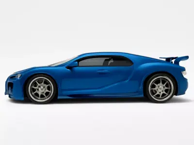  Electric Blue Luxury Hypercar 3D model