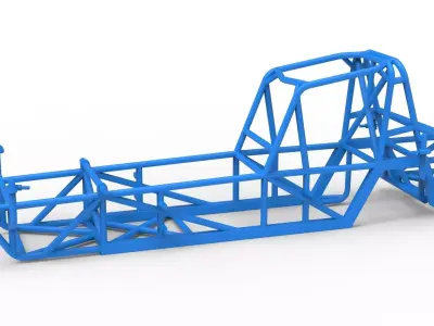 Frame of Vintage Dirt Modified stock car Version 5 Scale 1 to 25 3D print model