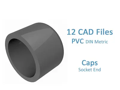 PVC Caps - Metric Socket End Free 3D model