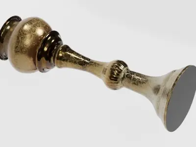 Brass Pot Stand Victorian photogrammetry scan PBR 4K textures Low-poly 3D model