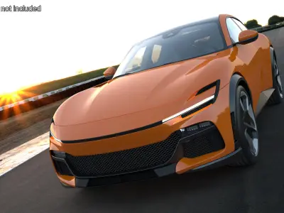 Sports Crossover Car Orange 3D model