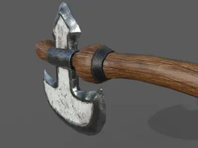 White Axe Low Poly Low-poly 3D model