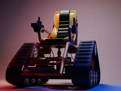 Tracked All Terrain Electric Wheelchair  Rover Chair  3D Model Low-poly 3D model
