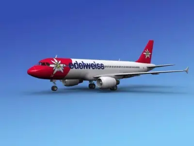 Airbus A320 Edelweiss 3D model