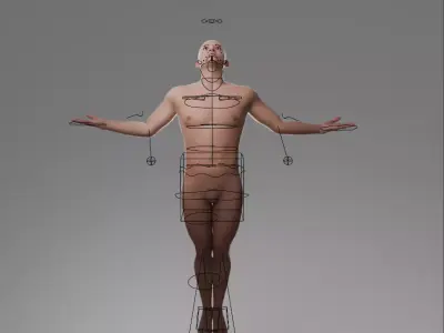 Realistic Rigged male character with IK and FK 3D model