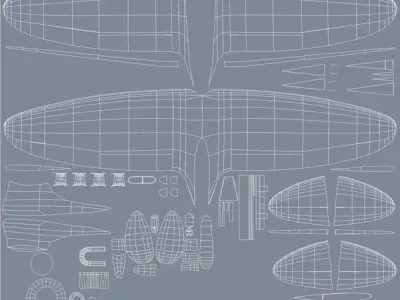 Aichi D3A-1  Aircraft WWII Low-poly 3D model