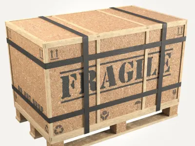 Collection of Chipboard boxes Low-poly 3D model