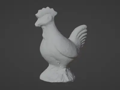 Stone Chicken Statue 3D model