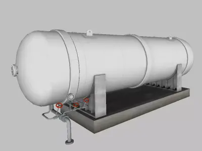 LNG Cryogenic Storage Tank Low-poly 3D model