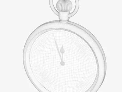 Gold pocket watch with a dial Europe 3D model