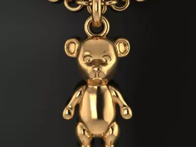 Teddy Bear Pendant Charm 3D print model