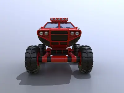 Amphibious ATV Low-poly 3D model