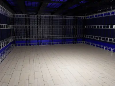 Hangar Interior Low-poly 3D model buy