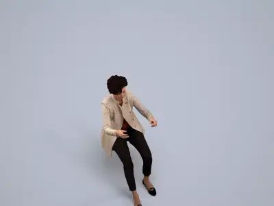 00160Lynn010 - Adult Caucasian woman sitting in office wearing 3D model