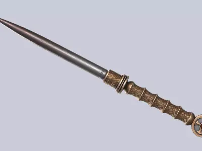 Vampire hunter weapon Low-poly 3D model