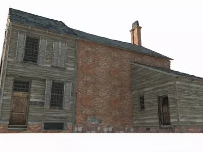 Town brick houses around the 18th century 3D model