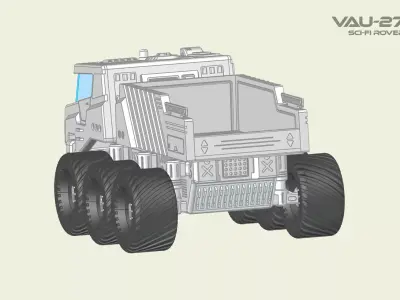 VAU-27 sci-fi rover 3D print model