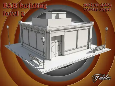 BAR level Low-poly 3D model shop