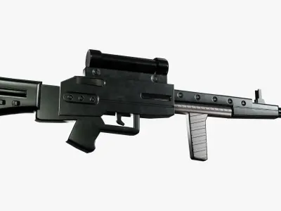 Stylized Saigo gun Low-poly 3D model
