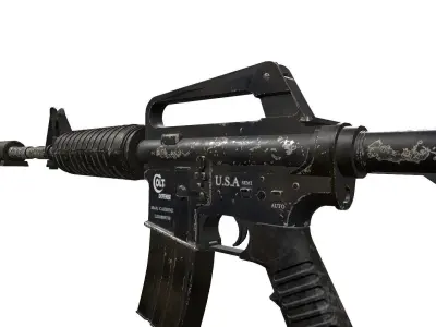 Battle Worn M4A1 Carbine Free low-poly 3D model