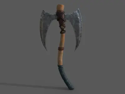 Viking Bearded - Battle Axe - PBR Low-poly 3D model