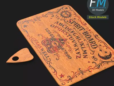 Spirit Board with Planchette 3D model