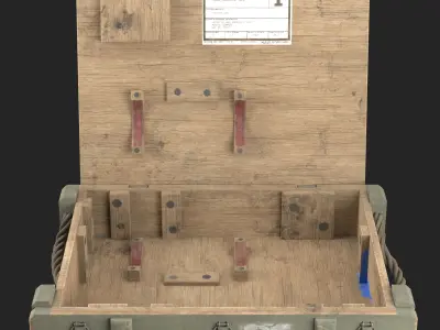 Wooden ammo box Low-poly 3D model buy