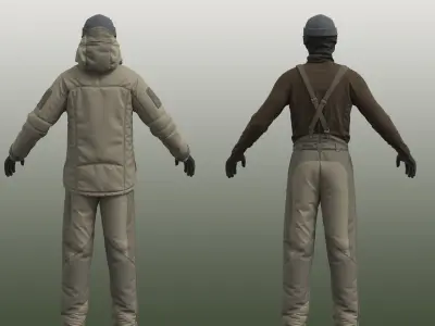 Military uniform for men 3D model