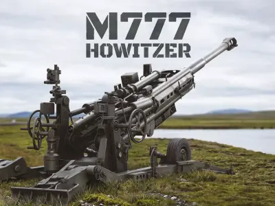 M777 Lightweight Towed Howitzer Low-poly 3D model