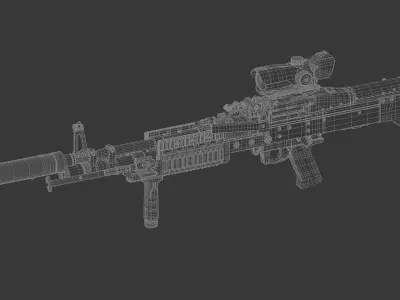 M60E4 air rifle 3D model