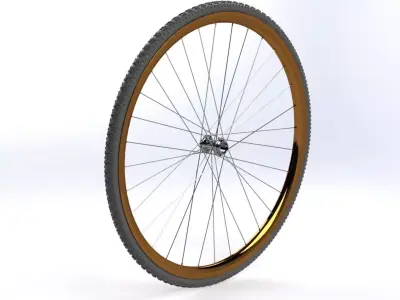 Bicycle Rim With Tire Off-road  3D model
