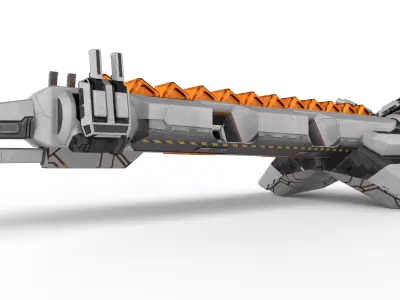 Spaceship Fighter - Source Files Attached 4K Textures Low-poly 3D model