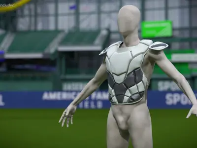  Sports Baseball Chest Shield on Mannequin White 