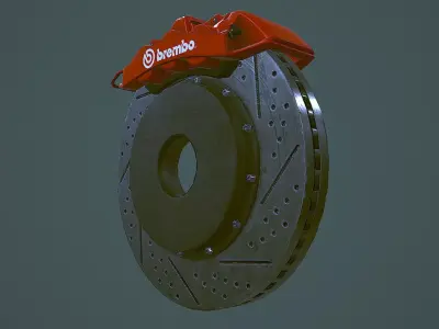 Brake Caliper Low-poly 3D model
