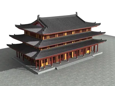 Chinese Style Architecture 3D model 43