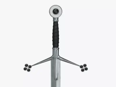 Realistic Sword Claymore Low High Poly Low-poly 3D model