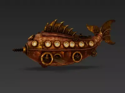 Clockwork Nautilus Breacher 3D Model  Low-poly 3D model