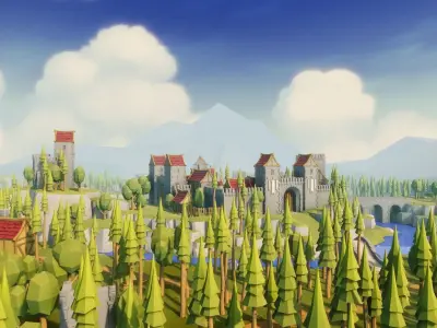 Medieval Modular Pack for Unity Low-poly 3D model