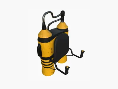 Jetpack E03 Yellow Black - SciFi Character Design Low-poly 3D model