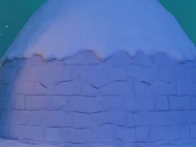 Winter Village At Dusk 3D model