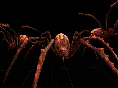 Hell spider low-poly game engine ready 3D model Low-poly 3D model
