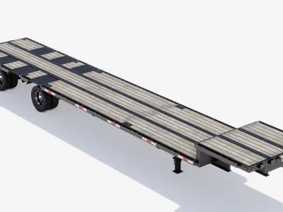 Drop Deck Trailer Low-poly 3D model