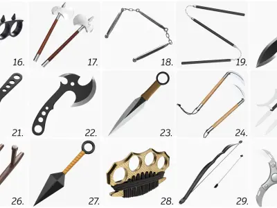 Various PBR weapons 3D Model Pack