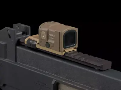 Aimpoint ACRO P2 Red Dot Sight with Reptilia Mount Low-poly 3D model