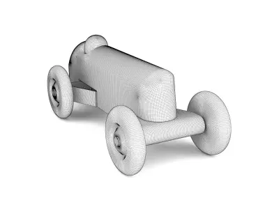 Wooden toy car 23 3D model