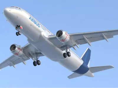 Airbus A320 Commercial Jet with Cockpit and Interiror 3D model