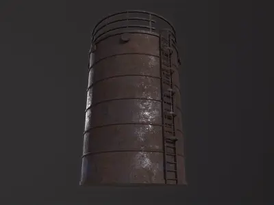 Rusted Tank storage 3D Model Low-poly 3D model