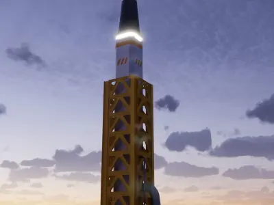 Sci-fi Industrial Chimney 002 3D model