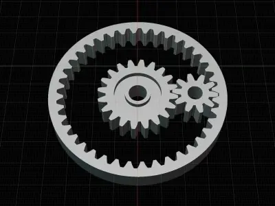 Animated Gears 6 3D model