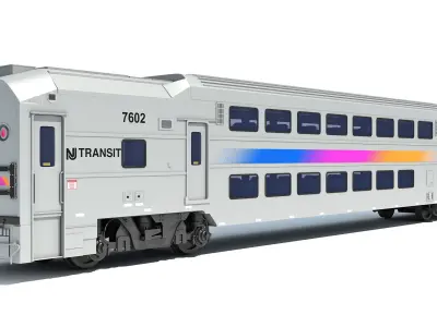 Double Deck NJ Train Passenger Car 3D model